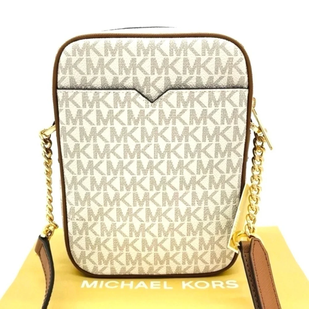 Michael Kors Medium NS Chain XBody Bag Vanilla/Brown (NWT)